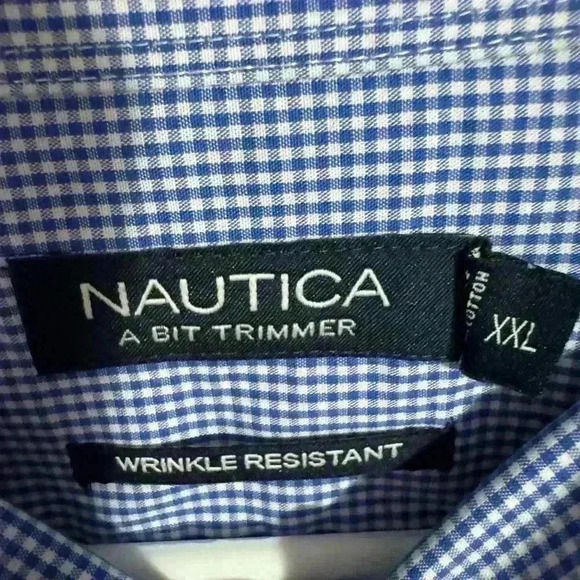 Men’s XXL Nautica button down shirt blue/white - EUC - Picture 2 of 3